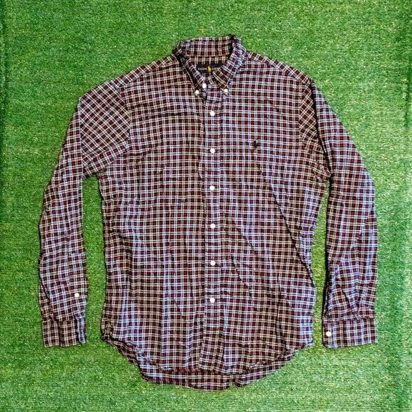 Polo Ralph Lauren Other - POLO RALPH LAUREN MENS BUTTON DOWN SHIRT CASUAL PLAID BLUE RED LONG SLEEVE SZ M